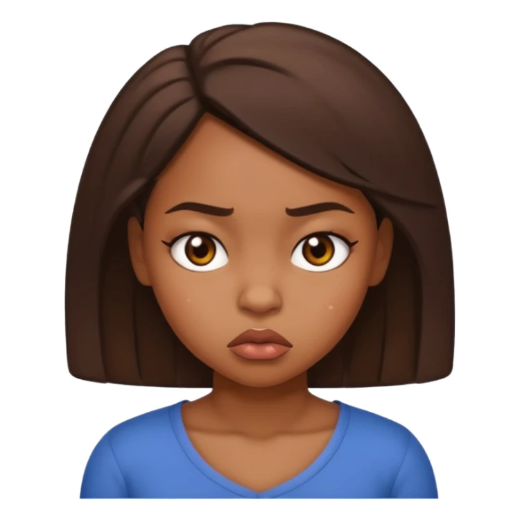 African American girl pouting face sticker