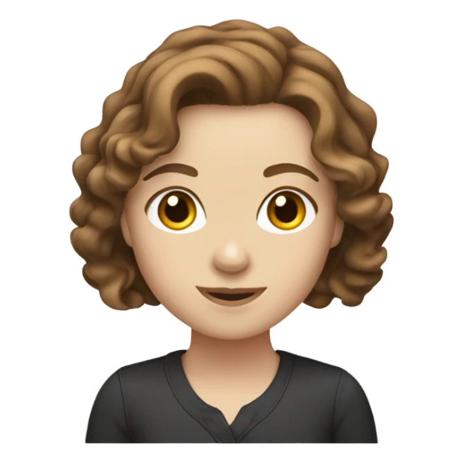 White girl with wavy brown bob hair  sticker