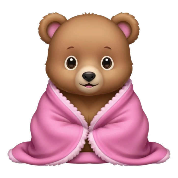 Baby bear in pink blanket sticker