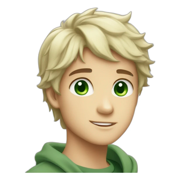 Percy Jackson black hair green eyes sticker