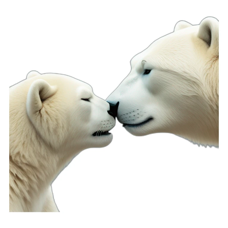 polar bear kisses lioness sticker