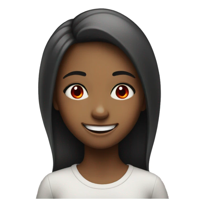 Girl with red eyes big smile sticker