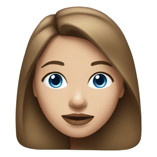 Blue eyed brunette slim nose thick lips pretty  sticker