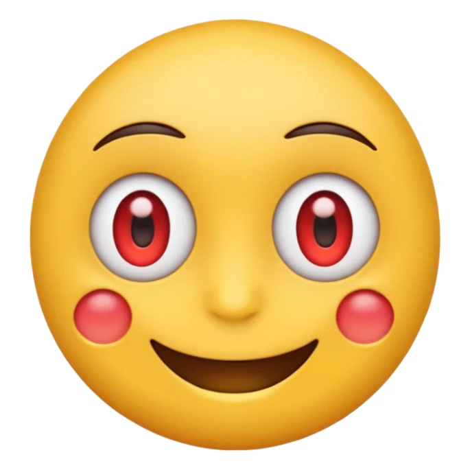 Un emoji qui a les yeux un peu rouge  sticker