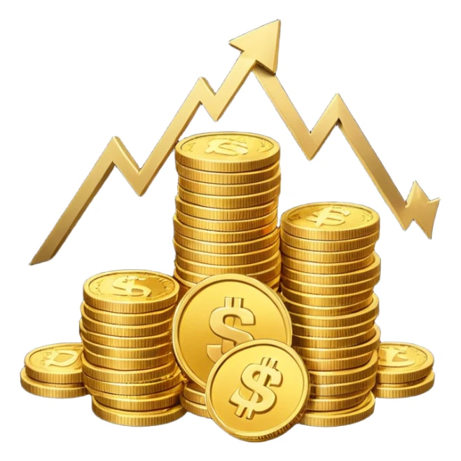 emoji for economy showing stack of coins and rising chart sticker