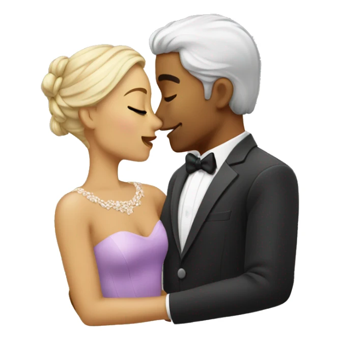 romantic kiss in formal attire sticker