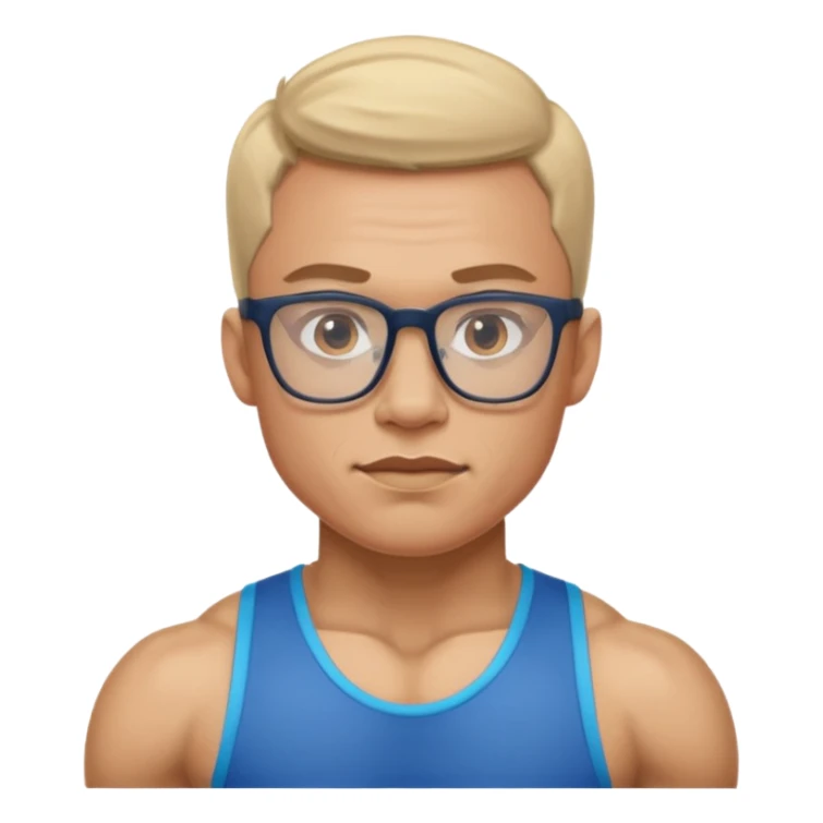 athlete with eyeglass sticker