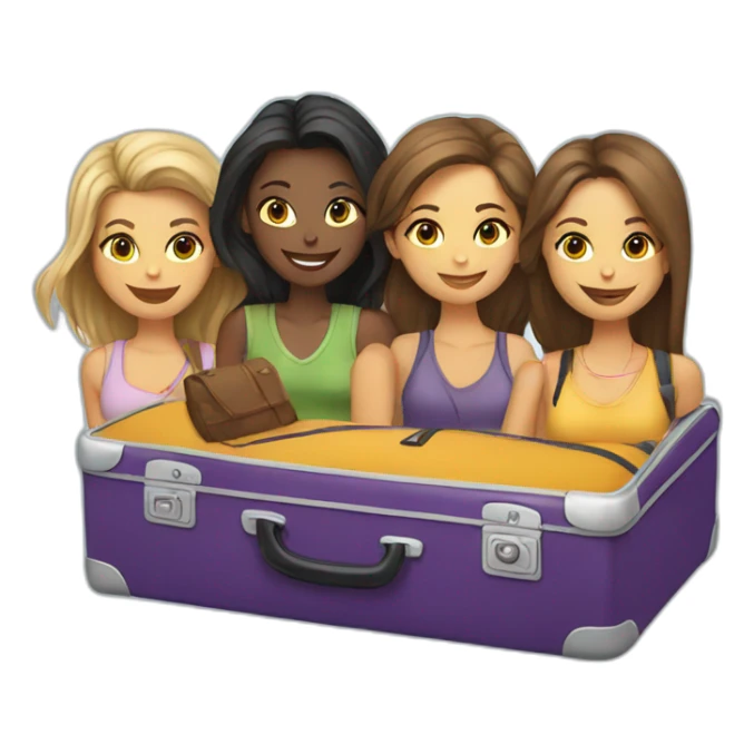 travel with friends (4 girls) sticker