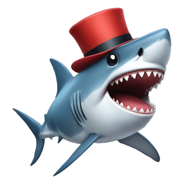 Shark with a top hat sticker