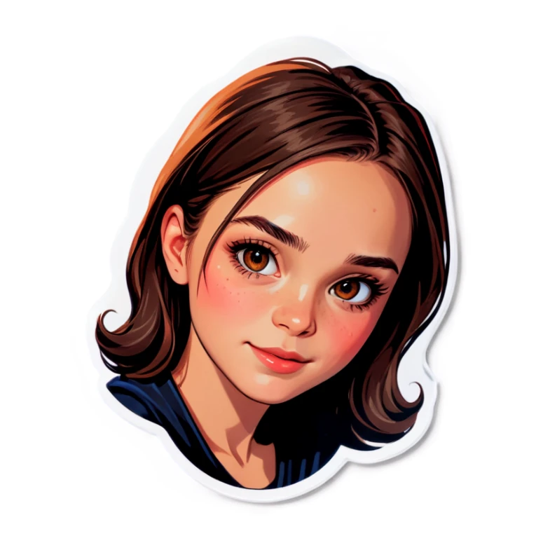 realistic portrait of girl sticker