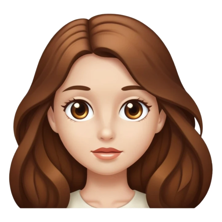 pearly skin colored girl with long brown hair sticker