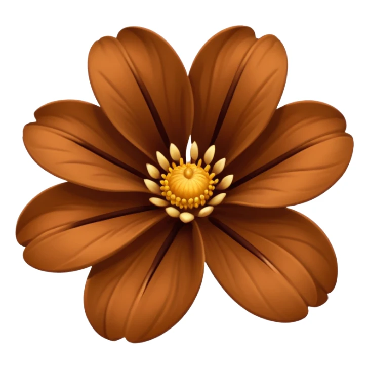 Brown flower emoji in small size sticker
