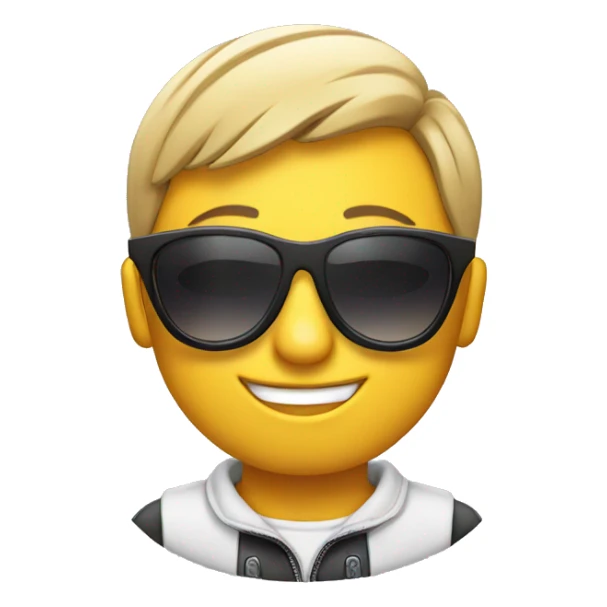 cool smiling with sunglasses holding a fie sticker