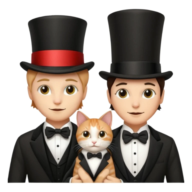 magician couple and their pet cat sticker