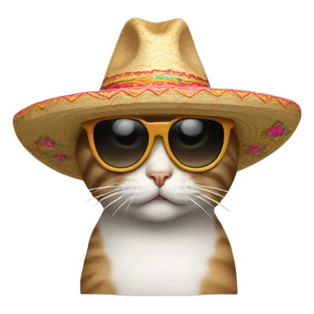Cat wearing sunglasses and a sombrero  sticker