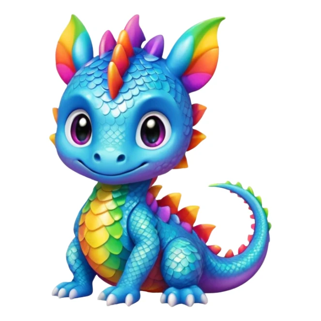 Rainbow cute baby Dragon Kawaii sticker