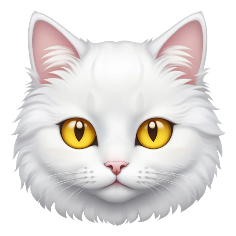 White cat with yellow eyes sticker