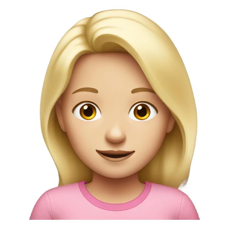 little blonde girl in a pink shirt sticker