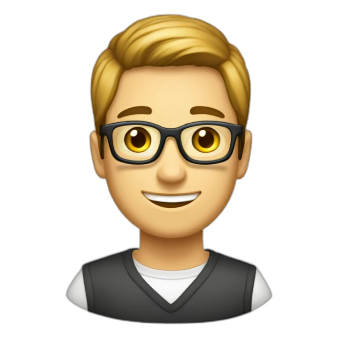 imagen estilizada de un estudiante lleno de libros y muy alegre sticker