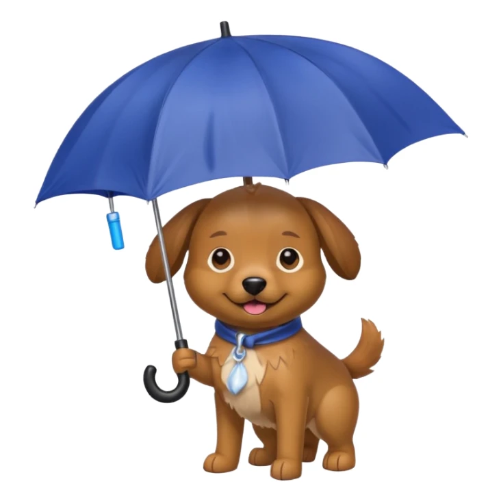 dog holding an umbrella sticker