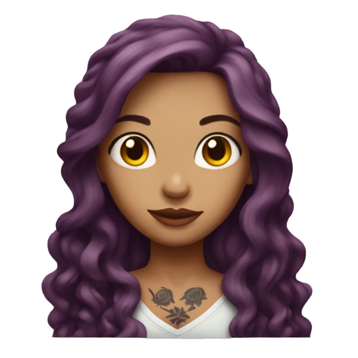 Tattooed girl with long Burgundy hair sticker