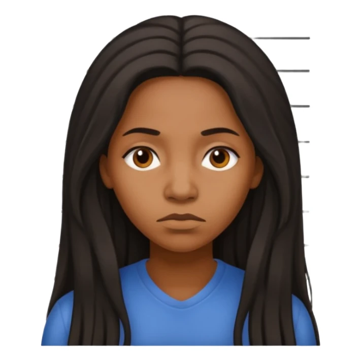 sad Long haired black Woman on a mug shot sticker