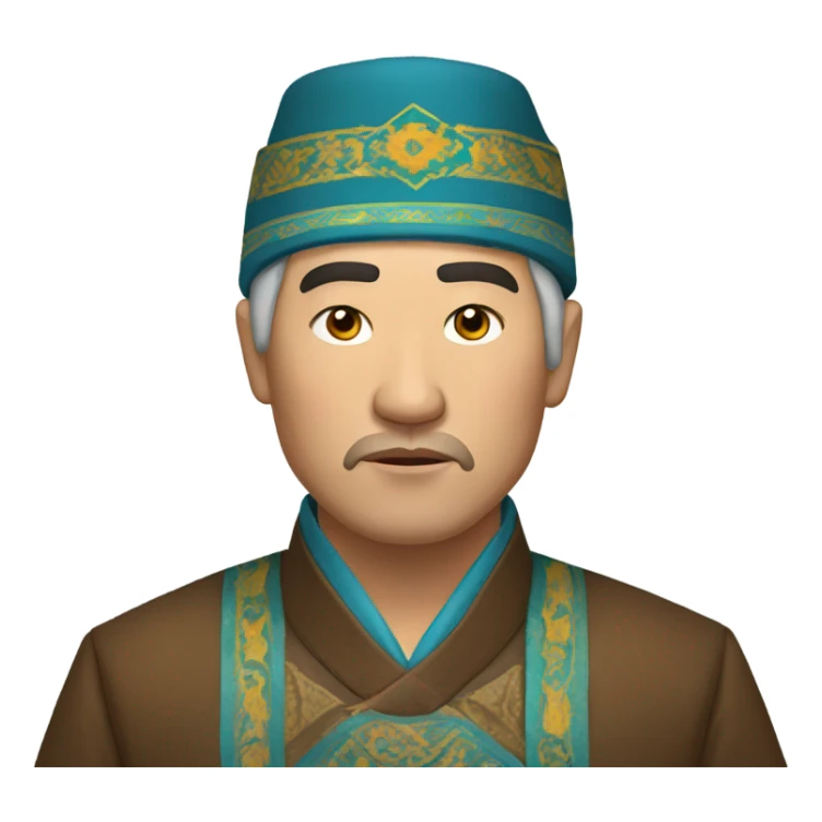 sad  Kazakh men photorealistic serious sticker