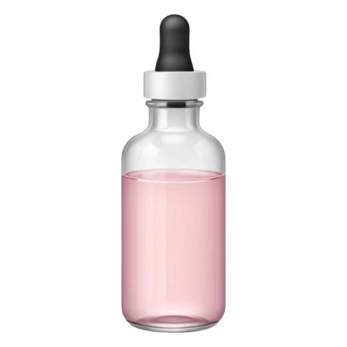 pale pink serum bottle with white top sticker