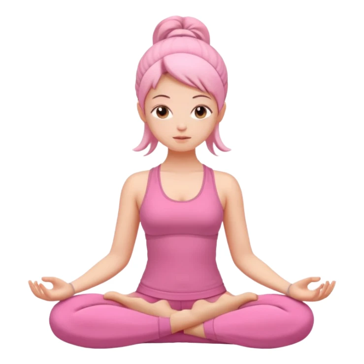 girl meditating with pink yoga set  sticker