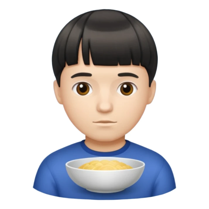 Man with bowl haircut sticker