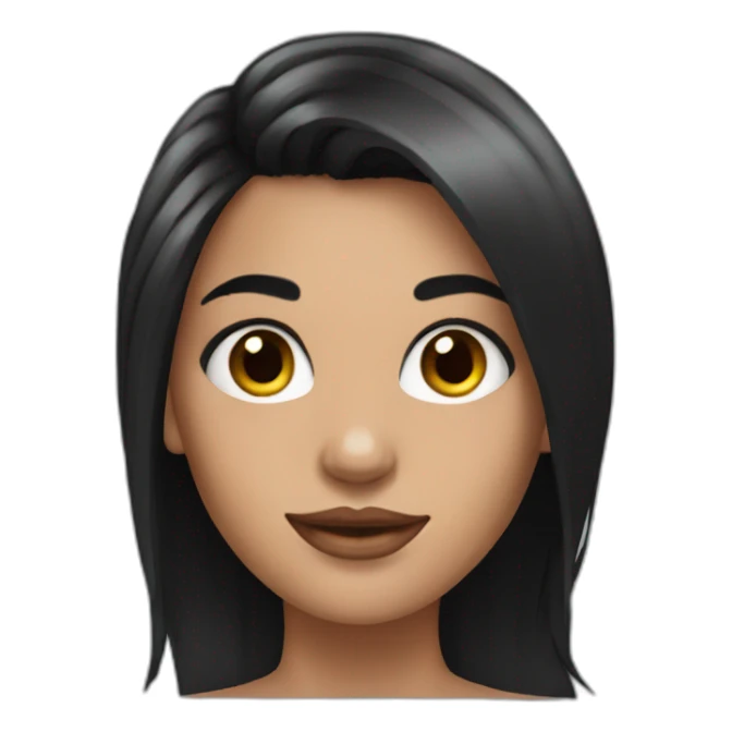 youg woman black hairs, piercing sticker