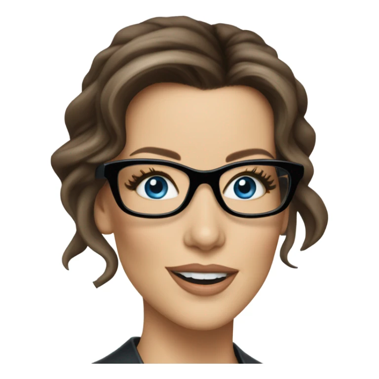 Kate Beckinsale, glasses, blue eyes happy elegant  sticker