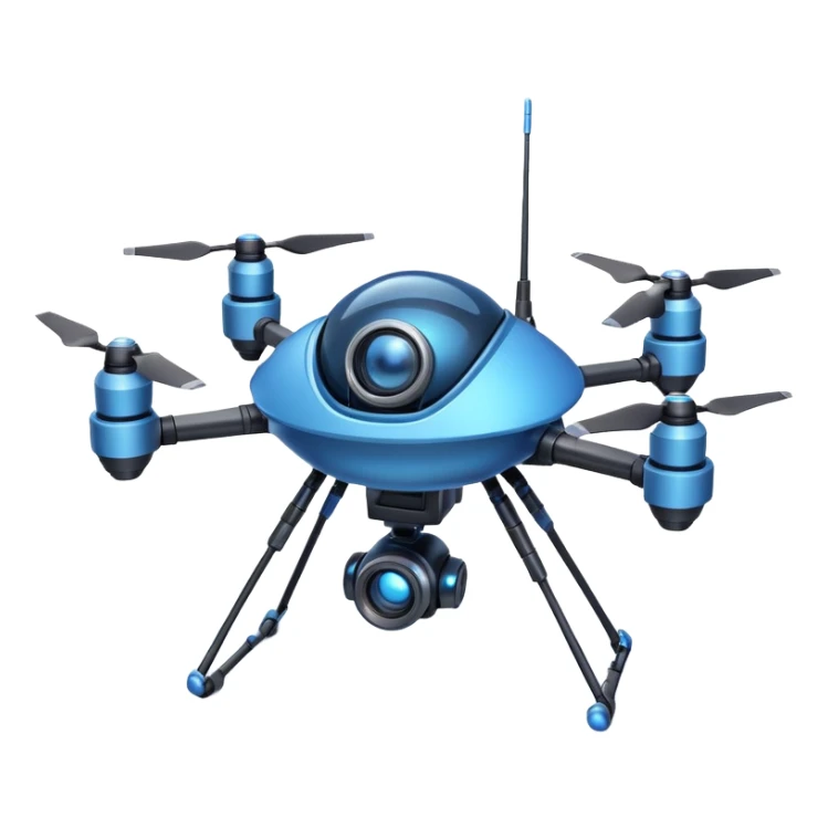 space explorer drone object icon, small futuristic drone with camera lens, glowing blue lights, sci-fi metal body, antenna details, 3D cartoon, mobile game icon style, centered, clean background, soft shadow, no text, no watermark
 
 sticker