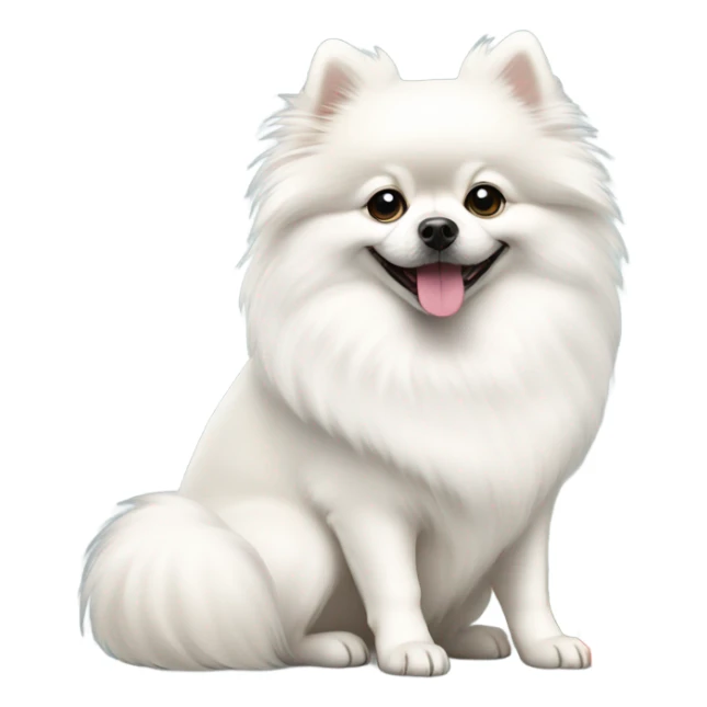 White Pomeranian dog under Christmas tree  sticker