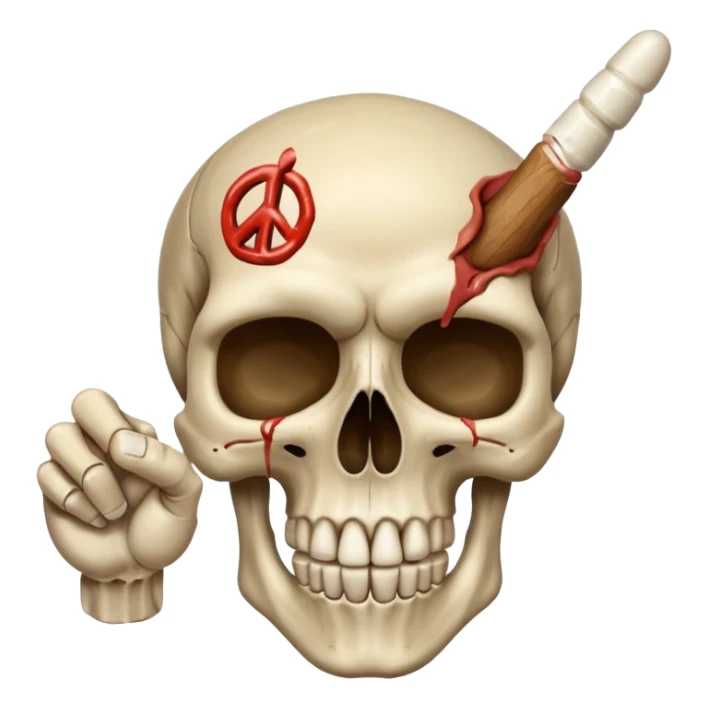 Skull with 🖕✌️ sticker