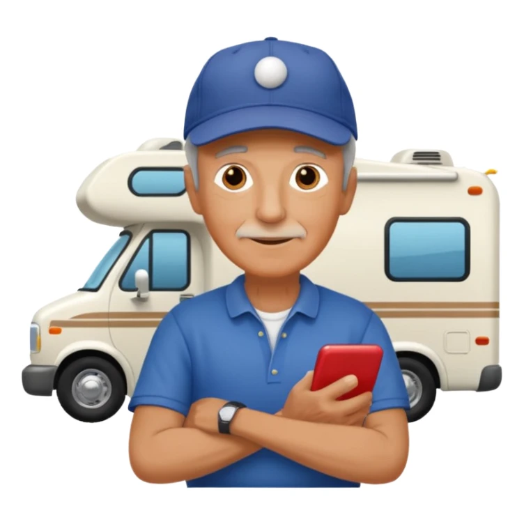 retired business guy working onrv sticker