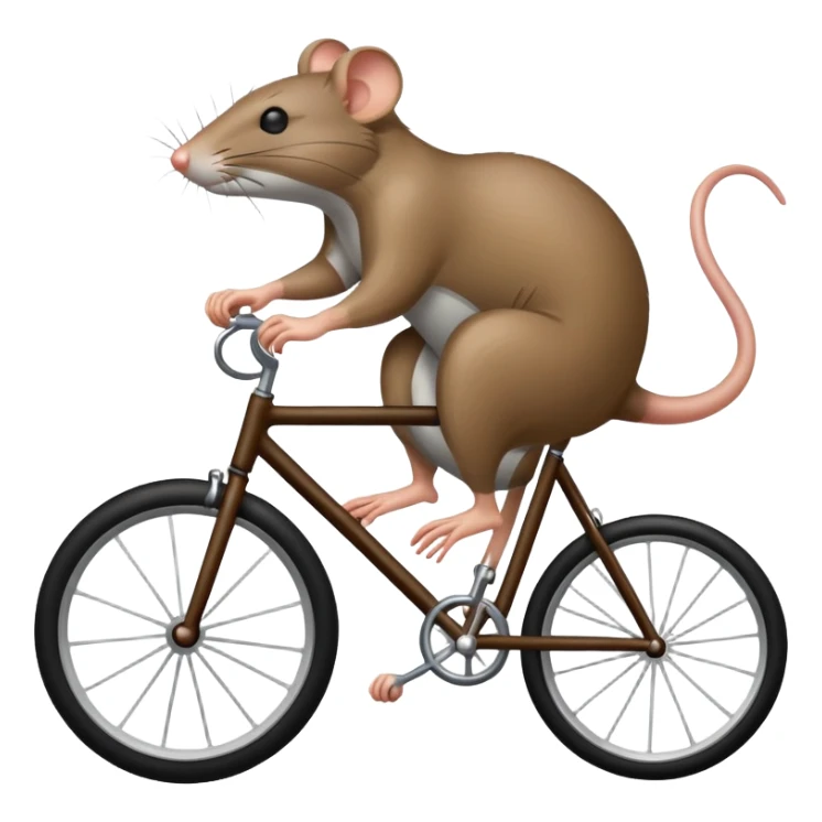 Een rat die op het rad zit sticker