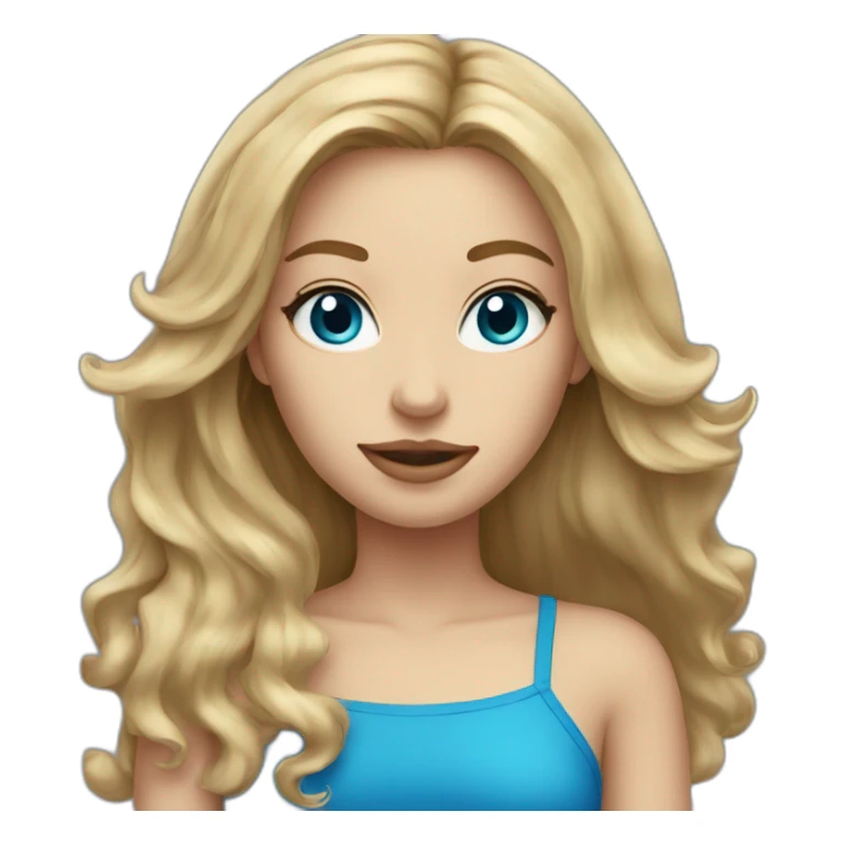 Medium lenght Dirty blonde hair girl with blue eyes  sticker