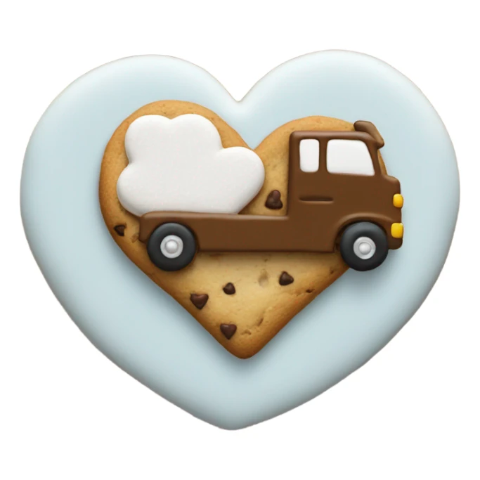 cookie heart with semi truck sticker