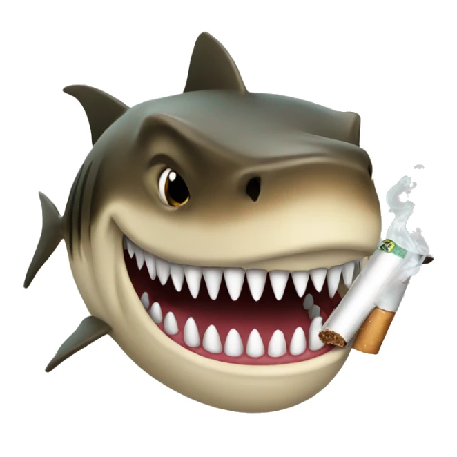 Tiburón con un cigarro  sticker