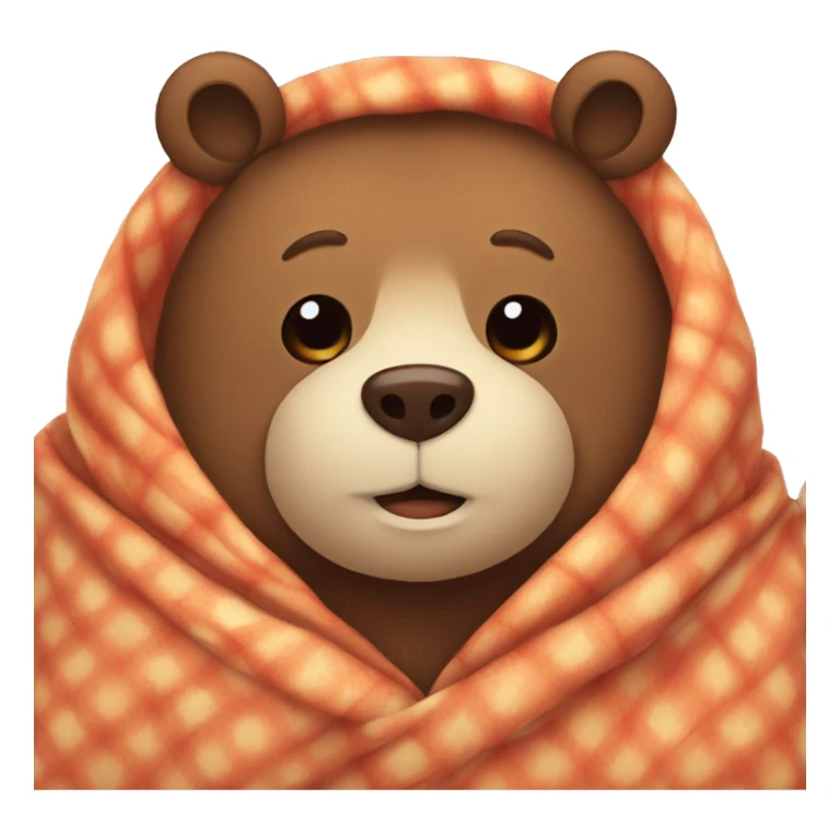 bear cozy in blanket sticker