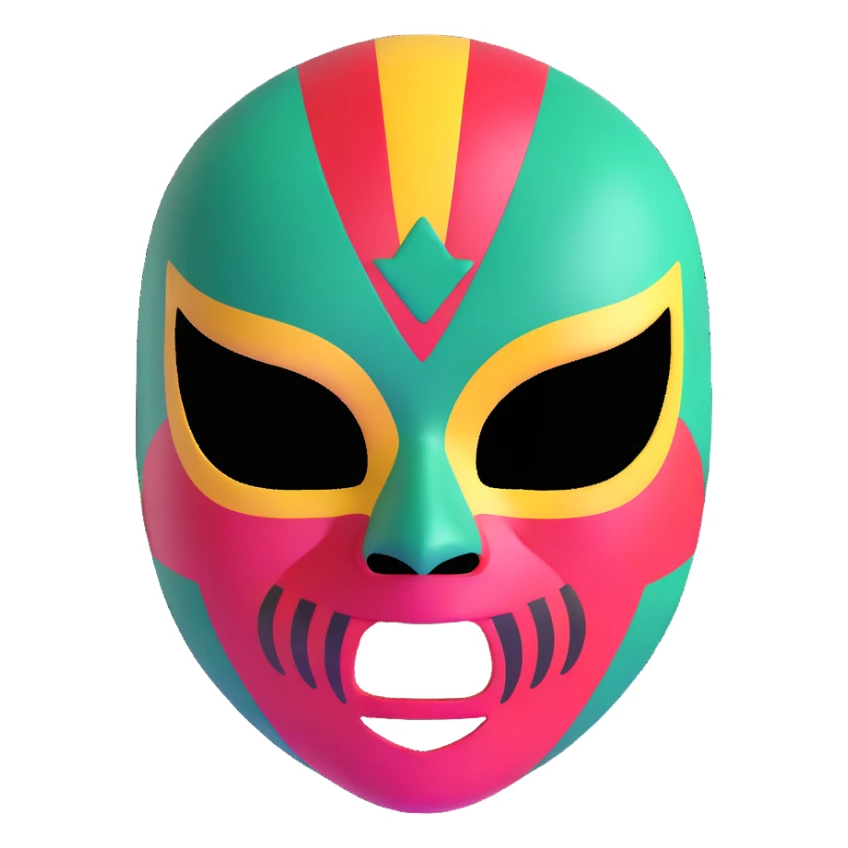 luchador ski mask, colorful mexican wrestling mask sticker