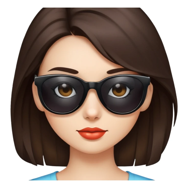 Brunette girl with sunglasses on sticker