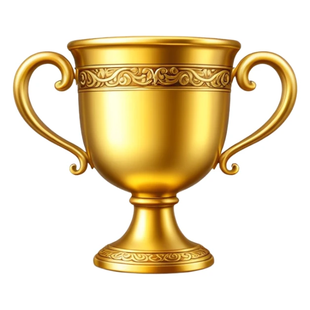 generate realistic detailed golden cup in 3d style sticker