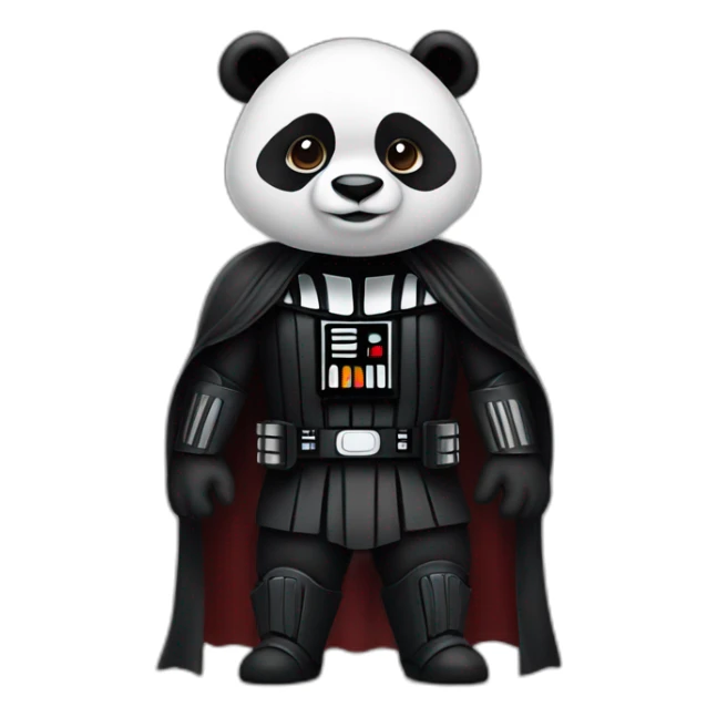 Panda wearing a costume of darth vader sticker