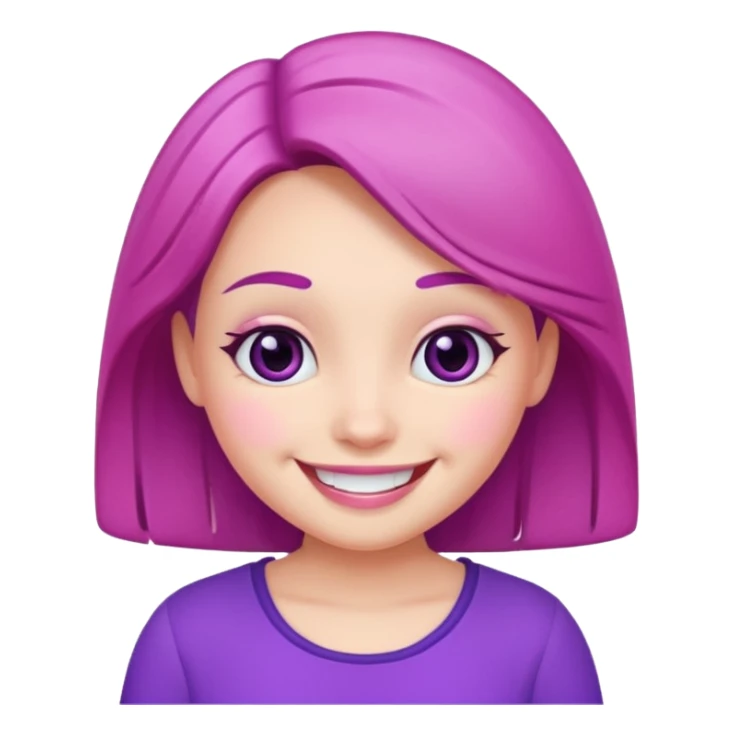 purple, pink and cute cartoony sticker