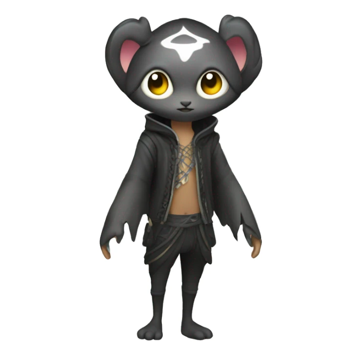 an edgy cute kawaii vernid-fionbri with splash patterns full body sticker