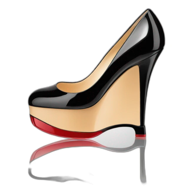 One WEDGE heel LOUBOUTIN black PATENT sticker
