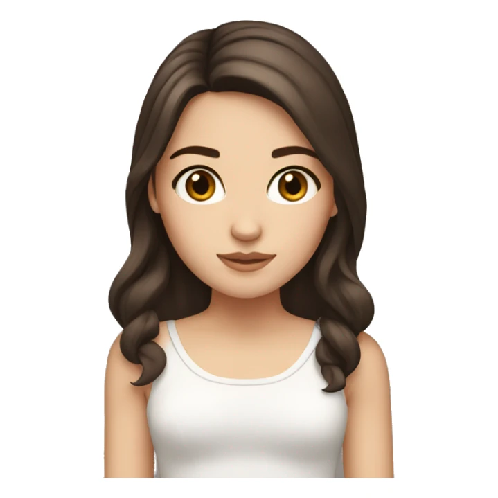 Brunette white girl with brown eyes sticker