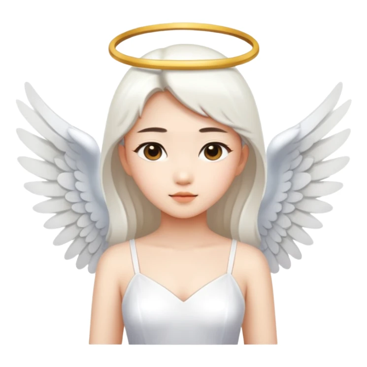 Asian angel in white dress sticker